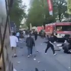 Captura del vídeo que mostra el moment després de l'atropellament massiu