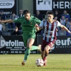 Antoñín Cortés, un dels apercebuts de sanció, durant el duel de dissabte contra la Gimnástica Segoviana.
