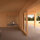 Recreació virtual de com s’espera que quedi la nova escola bressol, que s’ubicarà en una de les pistes actuals de l’Escola Eduard Toda.