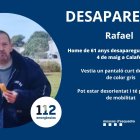 Els Mossos han publicat aquesta imatge per demanar col·laboració ciutadana en la recerca del Rafael.