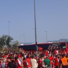 El bus del Nàstic arribant
