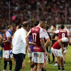 El jugador estrella del Nàstic Pablo Fernández en el seu darrer partit al Nou Estadi Costa Daurada.