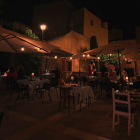 Imatge de la terrassa de la pizzeria 'La Dolça Violeta' de Montblanc