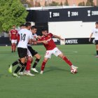 Jaume Jardí durant un amistós contra el Valencia Mestalla d'ara fa dues temporades.