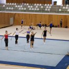 L’entrenament de la selecció nacional de gimnàstica rítmica de Lituània realitzat al Palau d’Esports el passat mes de maig.