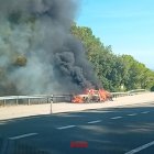Imatge de l'incendi a l'-N240, a Montblanc