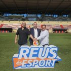 Xavi Guix (FFBR), Enrique Martín (regidor d’Esports) i Xavier Roig (Reus FC Reddis).