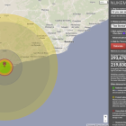 Imatge que simula l'afectació de la detonació d'una bomba Tsar, la més potent produïda mai, al centre de Tarragona.