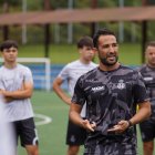 Dani Vidal durant el primer entrenament amb l'Avilés.