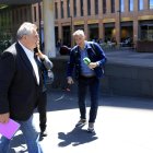 L'exsecretari de relacions internacionals de Convergència Víctor Terradellas després de declarar per suposades subvencions irregulars de la Diputació de Barcelona, a la Ciutat de la Justícia.