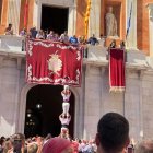 Imatge del pilar caminant dels Xiquets de Tarragona.