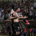 Xavi Molina celebrant el gol de la victòria contra l’Andratx.