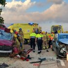 Imatge dels vehicles accidentats a Montblanc