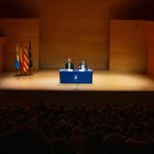 L’alcalde de Vila-seca Pere Segura i Joan M. Pujals, conferenciant de l’acte commemoratiu