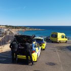 Imatge de la Guàrdia Urbana i el SEM al lloc dels fets