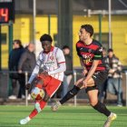 Andy Alarcón durant el duel contra el Girona B.