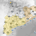 Mapa de predicción del Meteocat para este viernes en Cataluña.