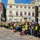 Com cada dia, han fet una concentració a la plaça Mercadal per la llibertat dels polítics presos i exiliats