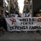 Centenars de persones es manifesten a Reus contra el maltractament animal