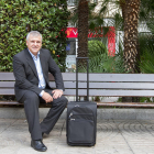 José Espatero, jefe de marketing de Ryanair, este martes en la plaza Prim.