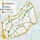 Plànol del barri Antic amb la senyalització i els aparcaments de bicicletes previstos