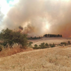 Un incendio agrícola y forestal quema en Rocallaura