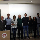 Foto de familia de los ganadores de los premiados por la Academia de Ciencias Médicas de la URV. Imagen del 24 de febrero de 2017 (horizontal)