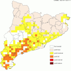 El mapa de Cataluña, separado por comarcas.