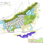 Plànol del projecte del PP24 que marca les zones verdes previstes al nou barri.