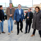 Rajoy acompanyat d'alguns membres del PP que han participat en un acte a Mataró.