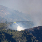 Pla general de la zona afectada per l'incendi a la serra de Cardó-Boix. Imatge del 27 de juliol de 2017