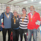 Carme Fuster, Cristina Gallardo, Josep Martí y Eduard Bes, con sus medallas de oro.