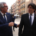 Josep Fèlix Ballesteros, alcalde de Tarragona, i Carles Puigdemont, president de la Generalitat.