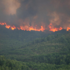 Imatge d'arxiu de l'incendi que va cremar part del terme de Tivissa el 2014.