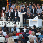 Puigdemont durante el acto electoral en Cambrils