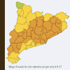 Mapa de la previsió de temperatures a Catalunya aquest divendres.