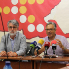 Plano medio de lo encara vicepresidente del Consejo del Baix Ebre, Enric Roig, y del presidente saliente, Dani Andreu. Imagen del 20 de junio de 2017.