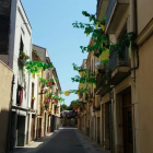 La decoració del carrer de l'Hort fa referència a la vinya.