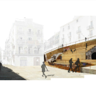 Imagen del proyecto elaborado por el arquitecto, que muestra la recuperación de las gradas.