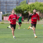 Un dels darrers entrenaments de la 2015-16, amb Edgar Hernández, Olmo, Ricardo Vaz i Ángel.