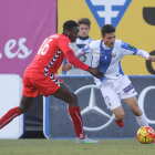 Mousa, ahora cedido en el Olot, fue el lateral izquierdo encargado de jugar contar el Leganés a la primera vuelta.