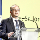 El portavoz del Gobierno, Jordi Turull, en una comparecencia ante los medios de comunicación