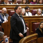 El líder d'ERC, Oriol Junqueras, en el moment de prometre la Constitució al Congrés dels Diputats el 21 de maig del 2019.