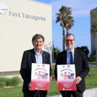 El president del Nàstic, Josep Maria Andreu, amb el president del Port de Tarragona, Josep Maria Cruset.