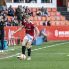 Una imagen de Pol Domingo en su partido contra el Cornellà, uno de los últimos partidos como titular.