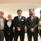 L'expresident Carles Puigdemont amb els exconsellers Lluís Puig, Clara Ponsatí, Toni Comín i Meritxell Serret