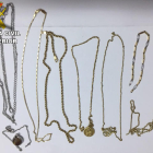 Detalle de las joyas recuperadas por la Guardia Civil