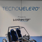 Imatge del Virante «Blue One», el primer cotxe elèctric fet a Tarragona.