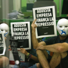 Activistas del Tsunami Democràtic ocupan una oficina de Iberdrola, el 27 de septiembre de 2019.