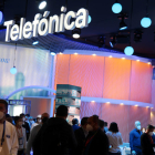 Imatge de l'estand de Telefonica en el Mobile World Congress del 2022. al pavelló 3 de Fira de Barcelona.